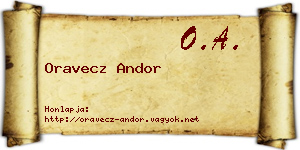 Oravecz Andor névjegykártya