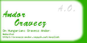 andor oravecz business card